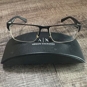 Armani Exchange Black and Gold Eyewear